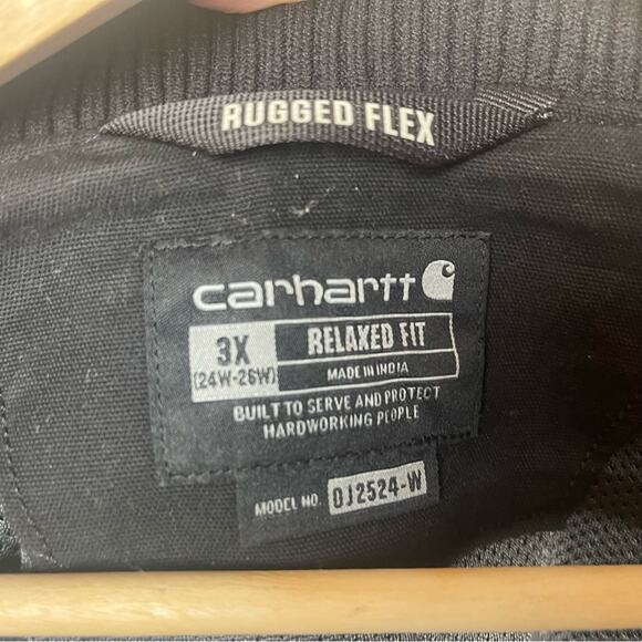 Women’s Carhartt Black Relaxed Fit Bomber Jacket, RUGGED FLEX®, Casual, 3X/26 - Picture 8 of 9